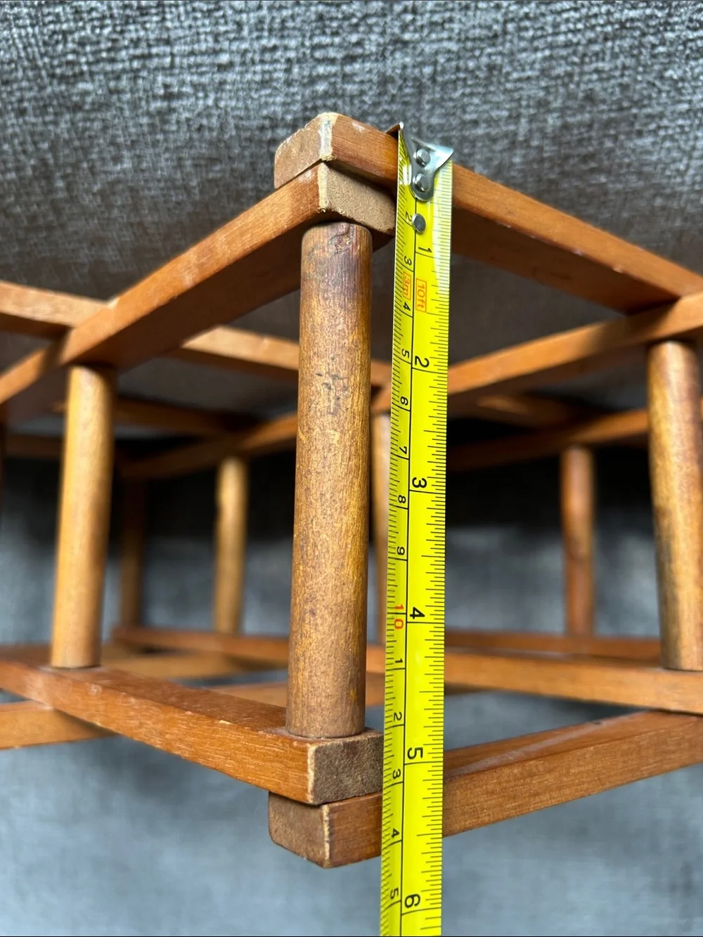 Vintage Wooden Expandable Wall or Table Top Rack - Wine Or Towel Storage